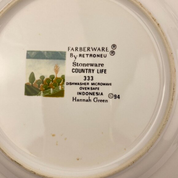 Farberware by Retroneu Stoneware Country Life, 7.75 inch salad plates, set of 3 - Picture 7 of 8